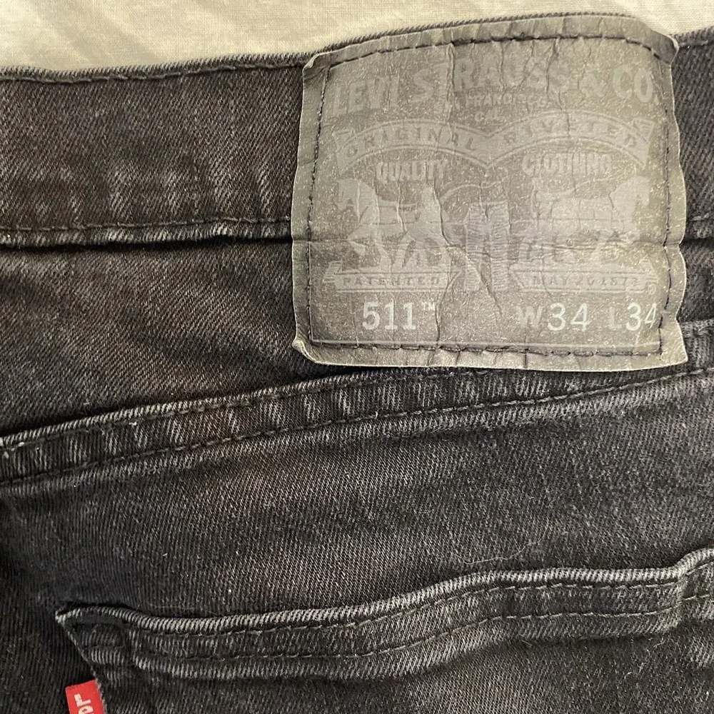 Levis 511 Jeans Mens 34x34 Black Slim Fit‎ Stretch Denim Pants